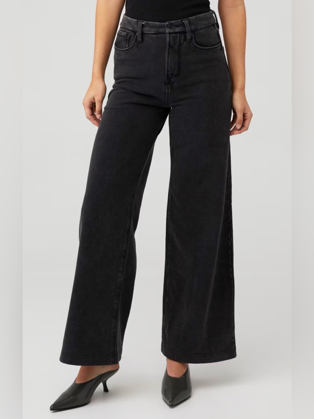 NWT Good American Women's Jeanius Good Skate Sweatpants In Black322 Size 00